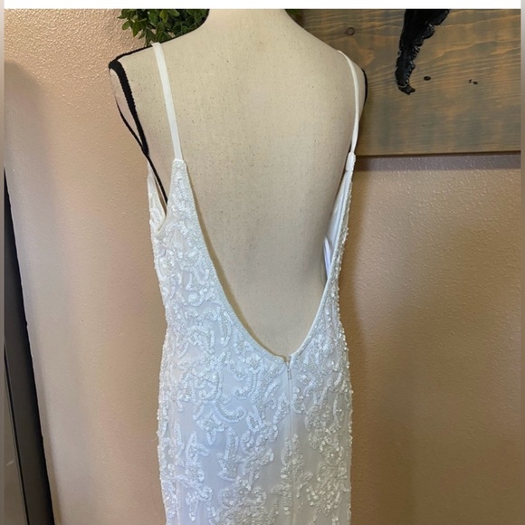 NWOT Lulus Everlasting Passion White SequinBeaded Backless Maxi💍 - Picture 10 of 12